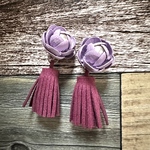 和。花とパールとタッセルイヤリング・ピアス。ピアス対応になりました。(タッセルカラー　ワインレッド)和装・着物
