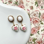 romantic paint flower pierce / earring