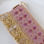 【中】インド刺繍のファスナーポーチ