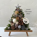 【chanmi36様専用】2022ver. クリスマス　スタンド型　あったかcuteなXmasツリー❤白＋ブルーブッタナッツアレンジ　2点