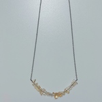 【送料無料】ビーズ　ネックレス　アクセサリー　天然石　サザレ　シトリン　ブラック　黒　誕生石　誕生　石