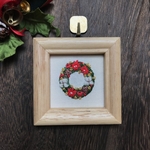 クリスマスリース　刺繍ミニフレーム