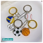 【名入れ バスケ バレー 野球 サッカー】スポーツチャーム　スポーツキーホルダー　スポーツ　キーホルダー　キーリング　部活　お揃い　ボール　レジン　レジンキーホルダー　チームオーダー　お揃い