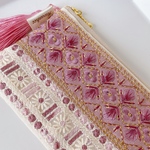 【中】インド刺繍のファスナーポーチ