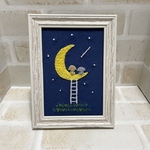 tami7717様オーダー品　【送料無料】刺繍　フレーム　インテリア　トイプードル　三日月　流れ星