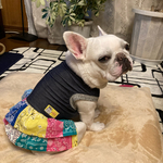 ♡犬服サイズオーダー★デニム×バンダナパッチワンピース中型犬小型犬フレンチブルドッグパグフレブル服