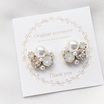 オパール スワロフスキー ビジュー ピアス イヤリング ［ 結婚式 お呼ばれ ウェディング  ］