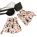 アームカバー 撥水加工 大人可愛い～！ アームシュシュ【5072-黒ねこ＆サクランボ】