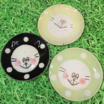 ♯１２　おおきな水玉ネコさんのお皿+１☆送料無料　♯１２