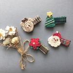 送料無料2つセット♩クリスマスサンタクロースとトナカイとツリーとポゼインチアのベビーヘアクリップ・ペットアクセサリー  ・ヘアゴム