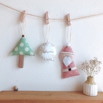 ꫛꫀꪝ✧‧˚ほのぼの吹き出しサンタさんオーナメントセット✩.*˚優しいパステルクリスマスカラーver.