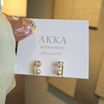 18kgp◆Pearl & square stone earrings       パールとジルコニアのシンプルイヤリング お呼ばれ お出かけ 結婚式 ウエディング