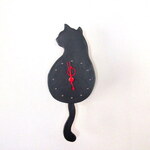 猫の壁掛け時計＊黒猫＊