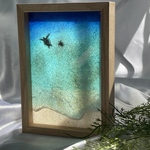 ｽﾃﾝﾄﾞｸﾞﾗｽ🪺のような透き通る海のﾊﾟﾈﾙ❣️ｵｰｼｬﾝｱｰﾄ ocean art ﾚｼﾞﾝｱｰﾄ 海のｱｰﾄﾊﾟﾈﾙ86