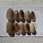 ニュアンスネイル　ネイルチップ　秋ネイル