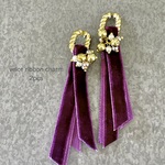 2pcs★velour ribbon tassel charm・burgundyviolet（ベロアタッセルチャーム）