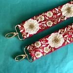 [約120cm] スマホストラップ　ショルダーストラップ　リボンストラップ　インド刺繍リボン　