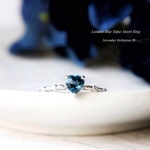 November Birthstone London Blue Topaz Heart Ring/sv 925