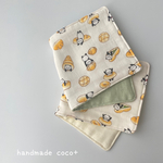 小さくて便利なダブルガーゼハーフハンカチ　パンダパン