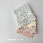 小さくて便利なダブルガーゼハーフハンカチ　タイニーサントマリーピンク×ライトブルー