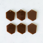 Brown Hexagon Pendant Tops