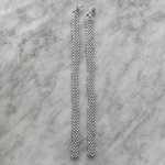 straight long  pierce grey white / ストレート ロング ピアス グレー ホワイト