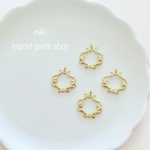 【4pcs】フィリグリー　透かし　コネクター　ジョイント　パーツ　ゴールド