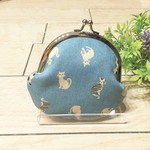 白猫のふわふわがまぐち◆light blue