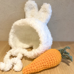 ふわふわうさぎ　ボンネット