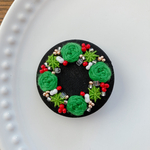 ビーズ刺繍くるみボタン（ヘアゴム/ブローチ）