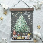 【特集掲載🎄】木製バー付き クリスマスポスター/ Animals(A4サイズ)