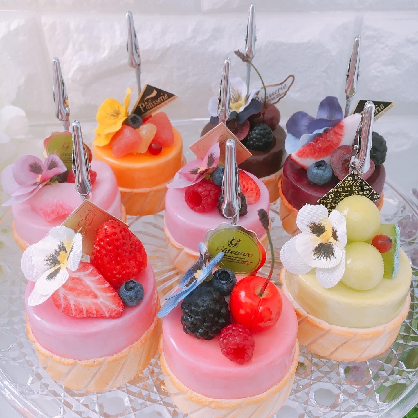 フラワーいちごムース メモスタンド フェイクスイーツ