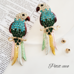 2個 インコ ビジュー ピアス