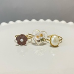 三点セット　リング　指輪　ピンキーリング　レジン　お花　パール　レトロ