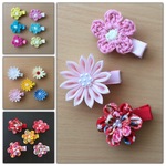 【選べる３本セット】和☆洋☆編み花☆ヘアクリップ