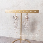 silver Flower×glass beads  ピアス/イヤリング ブライダル
