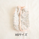 [犬服] XSサイズ 完成品 チワワ　　　　　　　　　　　花柄 裏毛ニット パイピングベスト 背中開き