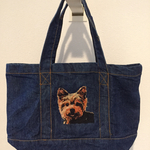 デニムトートバッグ 犬 ワンちゃん 刺繍