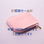 🎉thank you!!感謝セール🎉乙女椿のような春色ピンク　ゴールドファスナーのシンプル・ウォレット　
