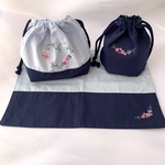 ♪ハート刺繍のお弁当セット♪