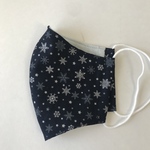 ［SALE］💕2wayマスク（L）クリスマスマスク紺×銀ラメ＊大人マスク