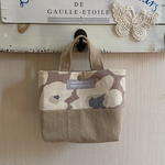 手のひらサイズのミニミニトート　北欧ナチュラルフラワーピンク