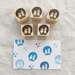 スノードームのはんこ　クリスマス　冬　雪だるま