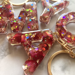 Red rose♡レジンイニシャルキーホルダー