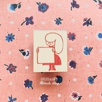 963hanko 消しゴムはんこ: シカクもちレディー