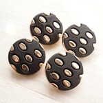 在庫出てるだけ★次回11月予定★ドットシャンクボタン　8個 25mm　ブラック