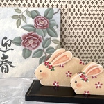 めちゃくちゃ可愛いフワフワ兎の干支飾り❤️
