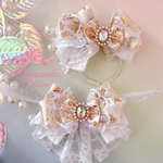 🎅クリスマス🎄チョーカー&カチューシャセット⚜️ホワイト⚜️金箔🎀robe&robeprincess🎀