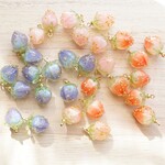 B級品 15個 15mm 蕾チャーム ゴールド ブルー ピンク レッド いちご 果物