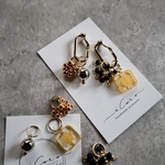 組み合わせ自由♢ carnelian ×gold leaf♢earring or pierce  